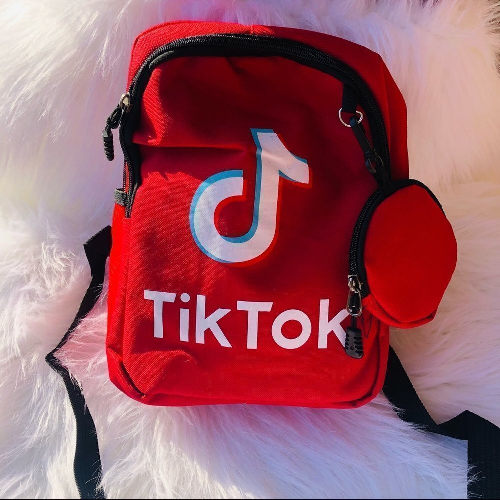 Brand New Trendy Kids Tik Tok School Bagpack with coin purse (RED)Small Bagpack‎